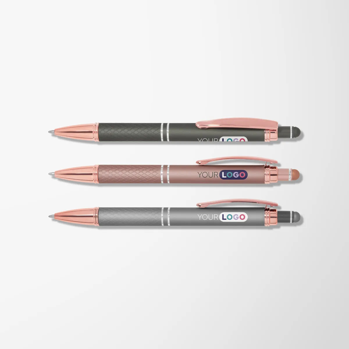 Full Color Mineral Diamond Pen with Rose Gold Trim