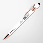 Engraved Alpha Stylus Pen with Geometric Design