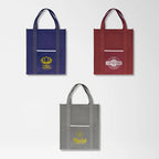 Large Shopping Tote with Wave Pattern & Metallic Imprint