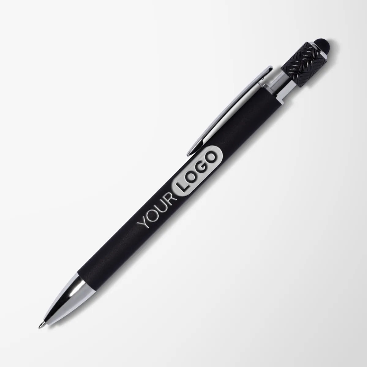 Engraved Soft Touch Compass Fidget Stylus Pen