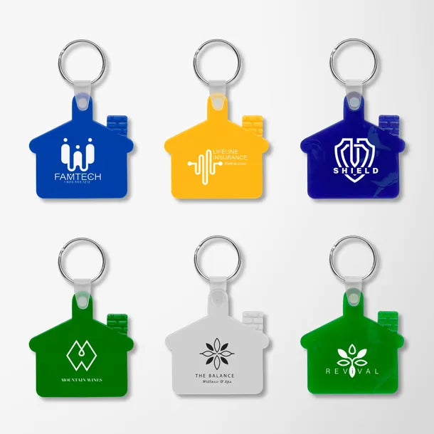 Soft Squeezable Key Tag - House