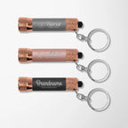 Mineral Soft Touch 3 LED Flashlight Keychain with Rose Gold Trim
