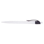 White Reggie Pen with Colored Trim and Wavy Clip
