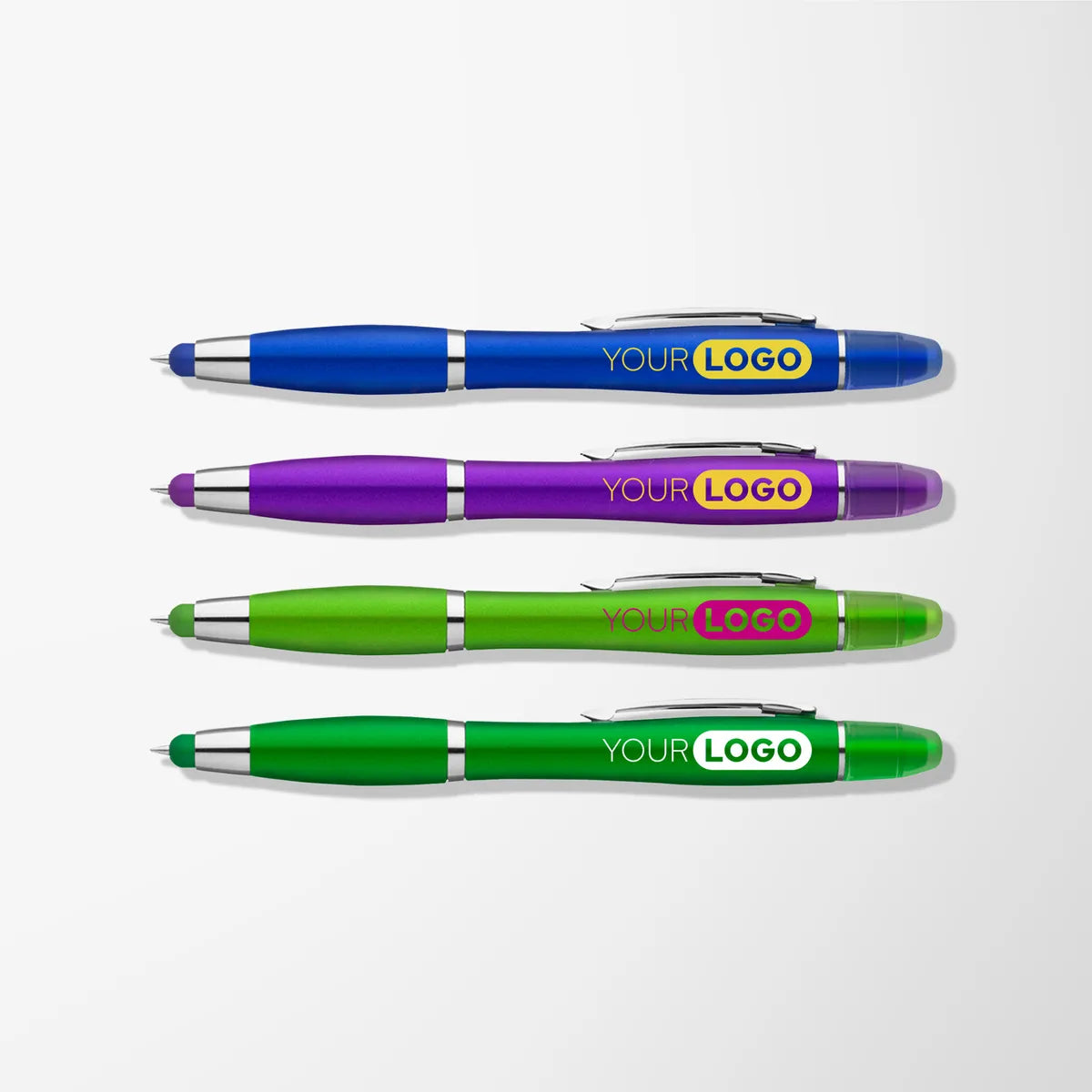 Curvaceous Metallic Stylus Pen/Highlighter