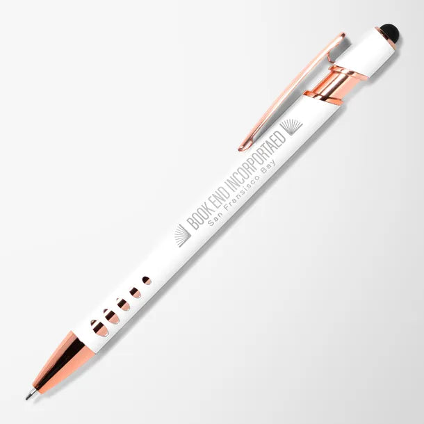 Engraved Alpha Stylus Pen with Geometric Design