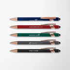 Engraved Recycled Aluminum Alpha Pen with Rose Gold Trim