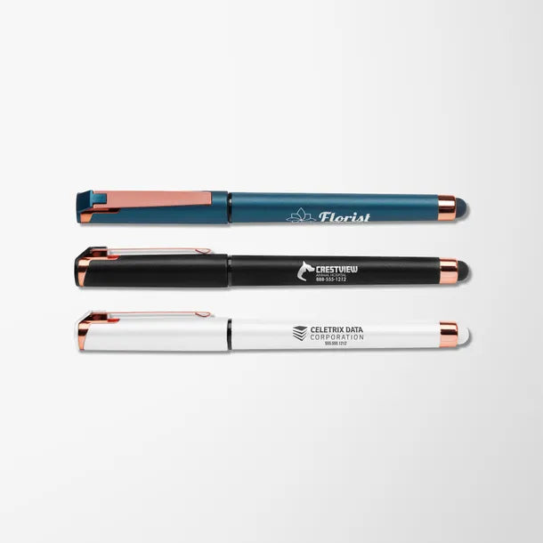 Pearlized Hughes Gel Pen with Rose Gold Trim