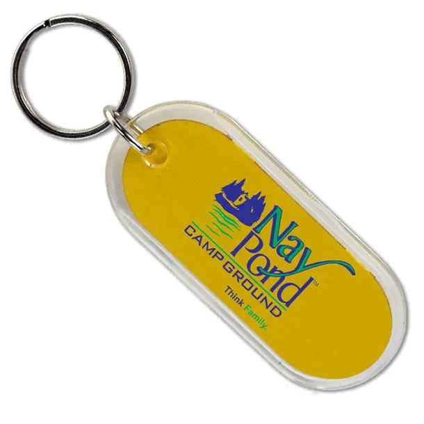 Long Oval Crystal Key Tag