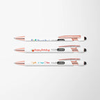 Full Color Alpha Pen with Rose Gold Trim & Designs