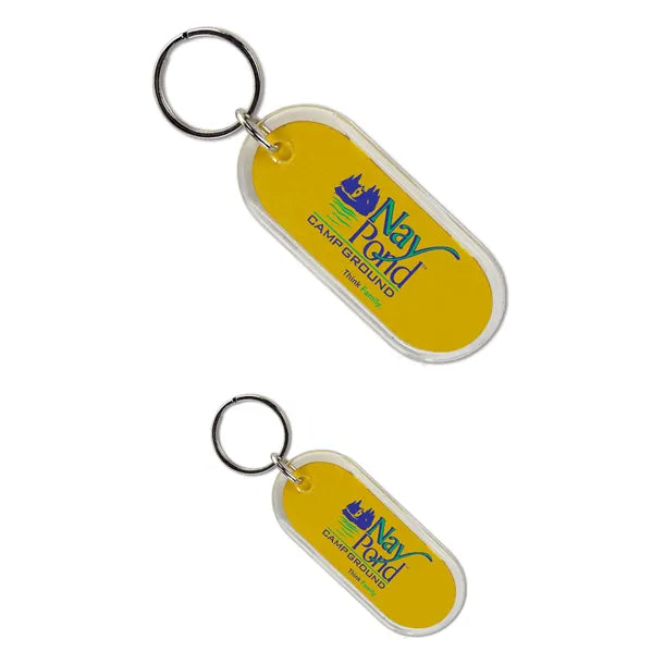 Long Oval Crystal Key Tag