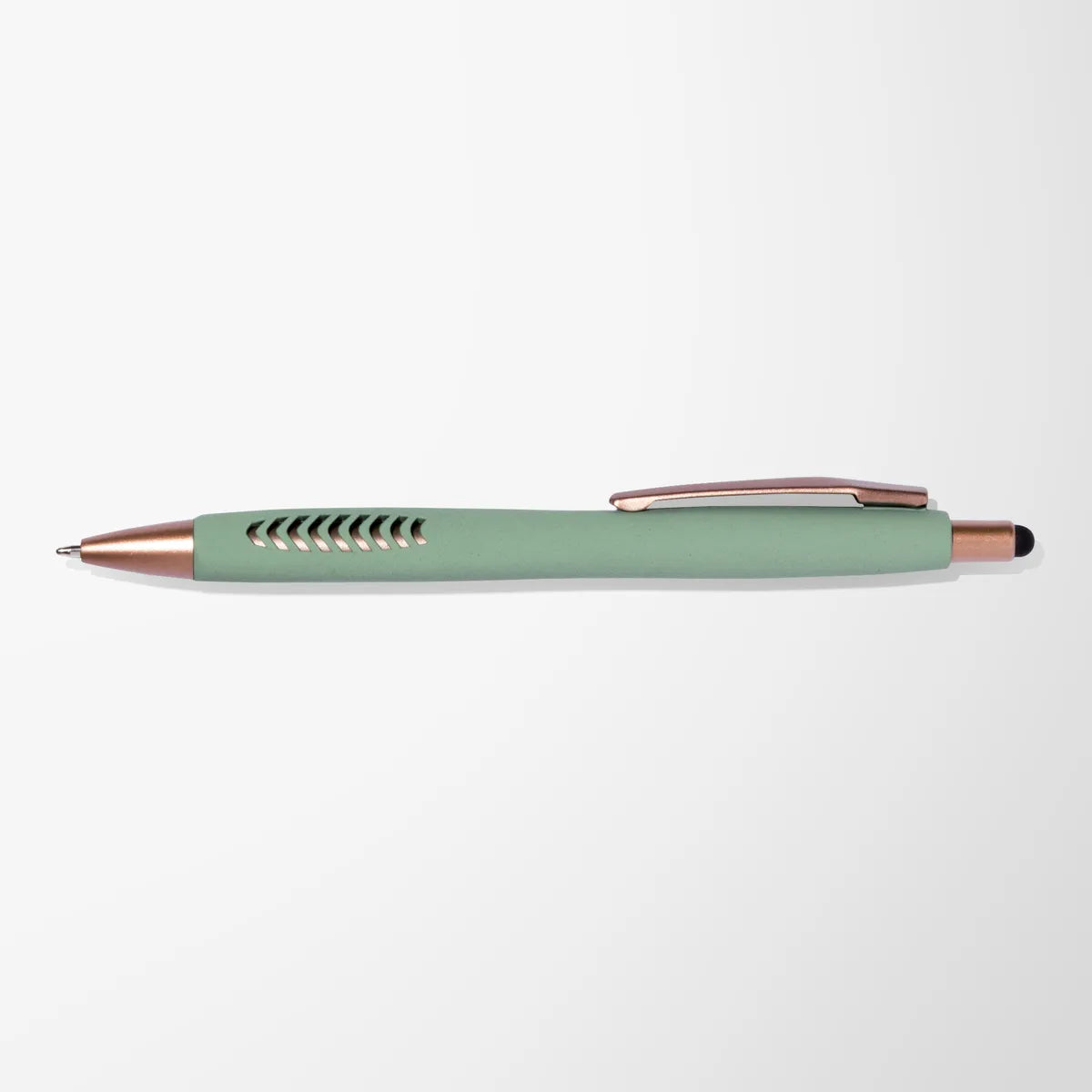 Full Color Textured Soft Touch Basilia Pen with Bronze Trim