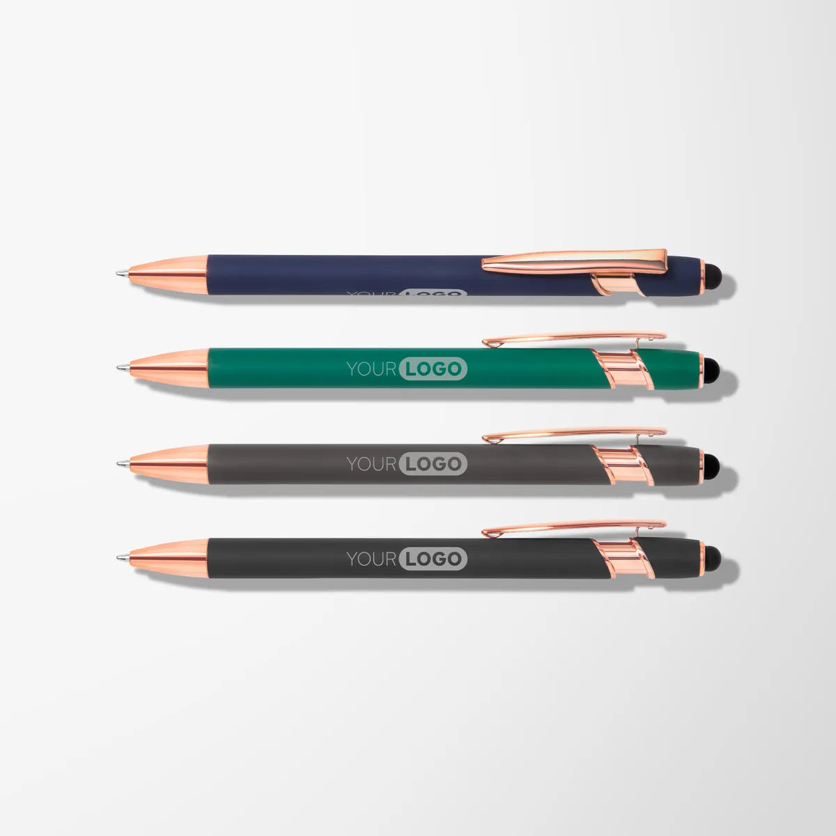 Engraved Alpha Stylus Pen with Rose Gold Trim