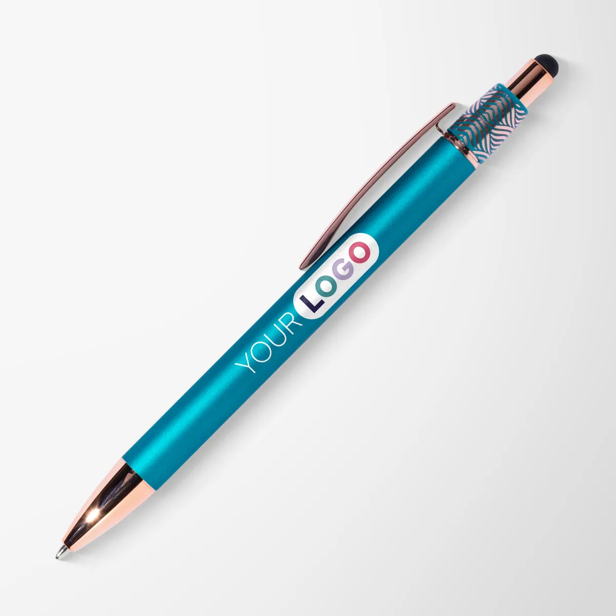 Full Color Croix Fidget Stylus Pen with Rose Gold Trim