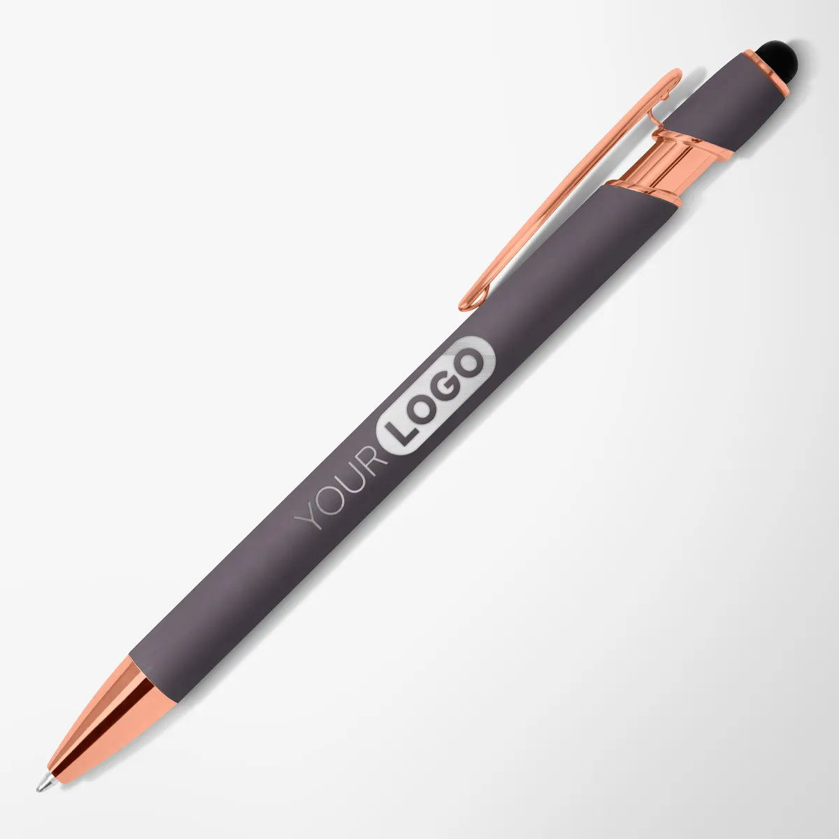 Engraved Alpha Stylus Pen with Rose Gold Trim