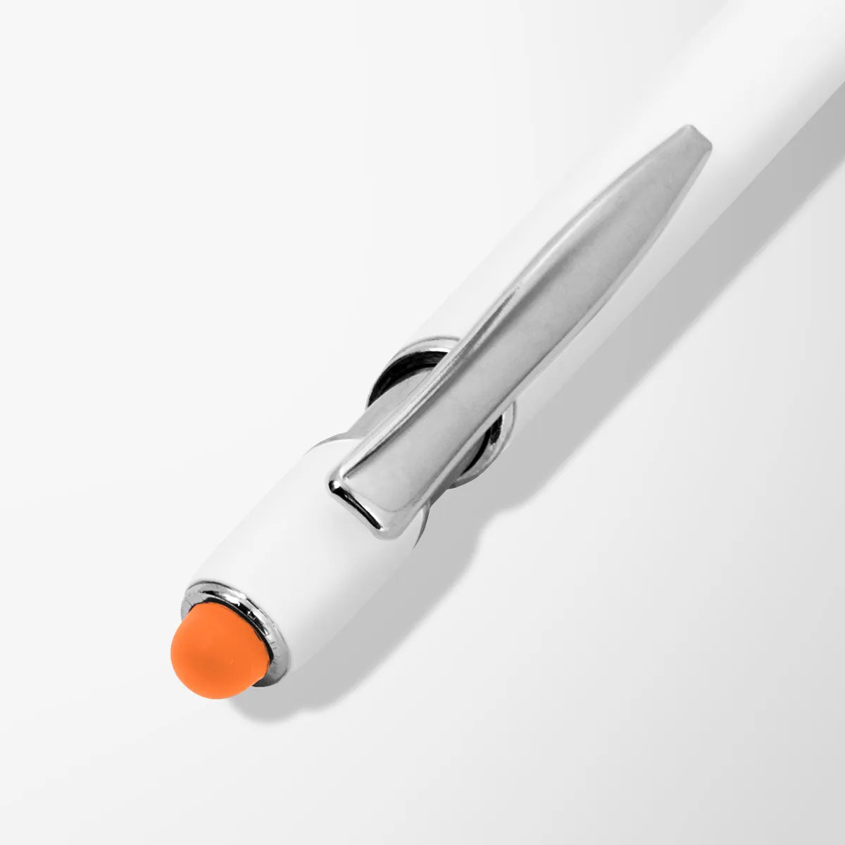 Full Color Inkjet White Alpha Soft Touch Metal Pen with Colored Stylus