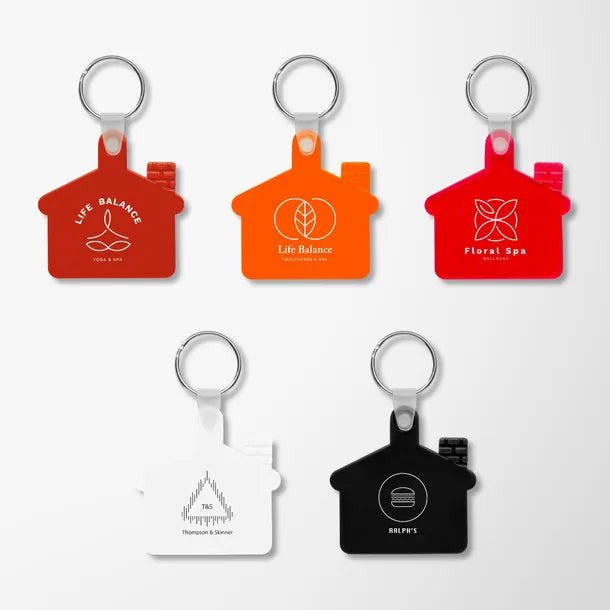 Soft Squeezable Key Tag - House