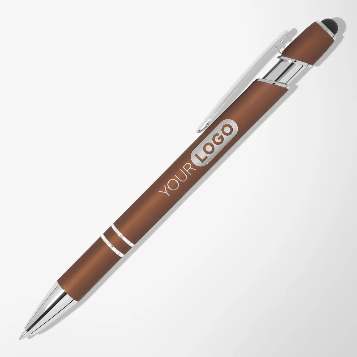Engraved Mineral Alpha Soft Touch Stylus Pen