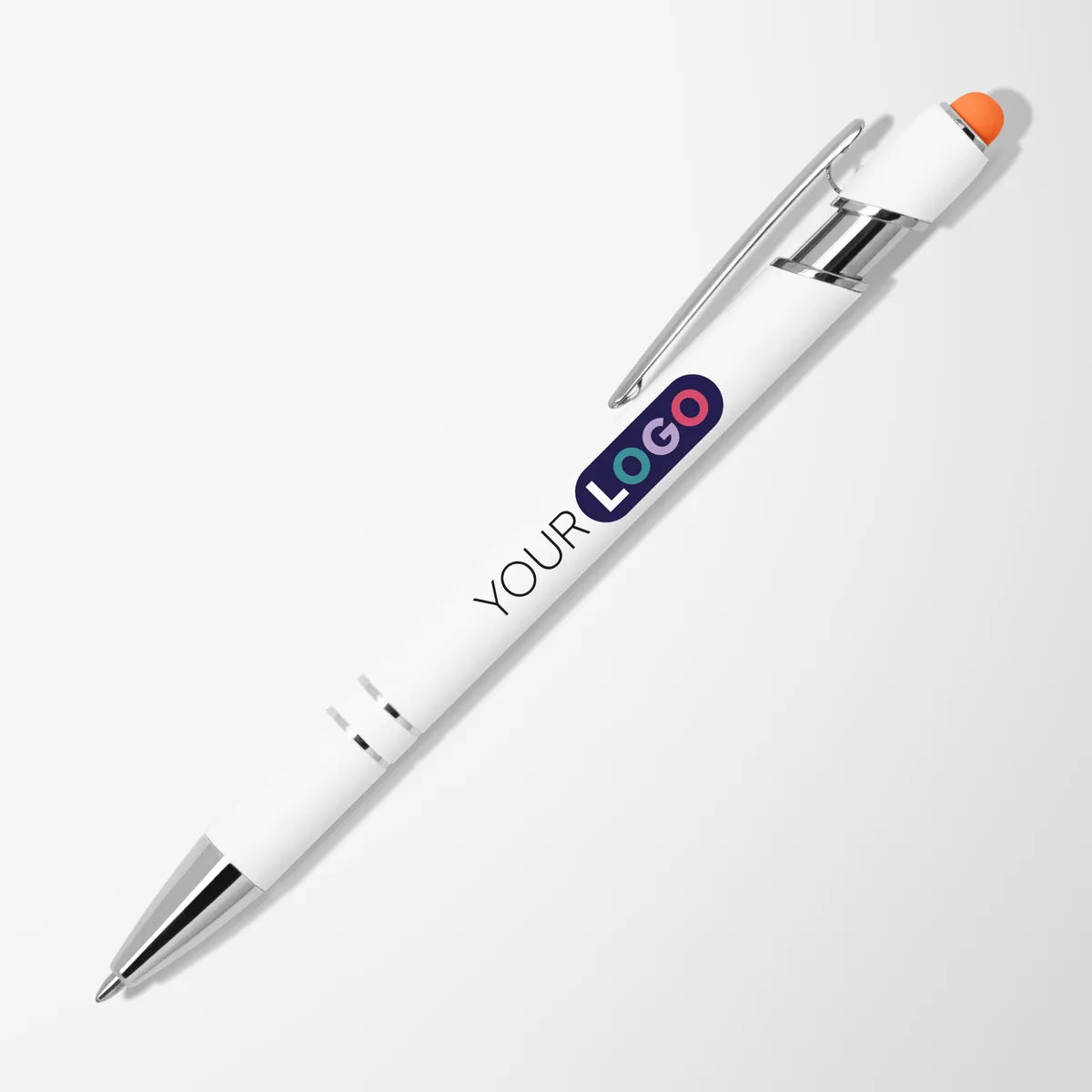 Full Color White Alpha Soft Touch Stylus Pen