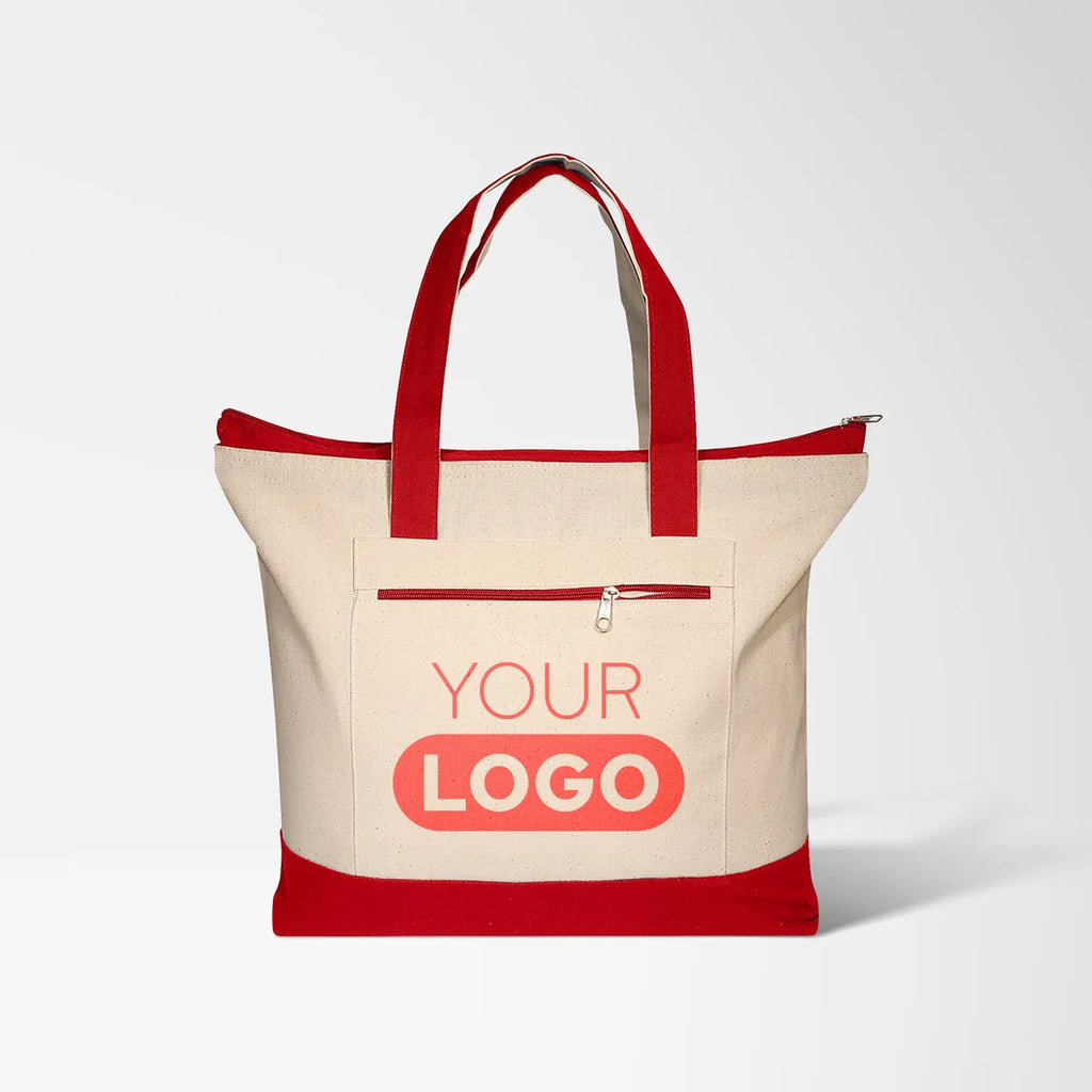 Zippered Cotton Boat Tote