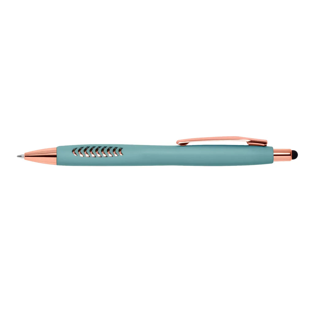 Full Color Coastal Basilia Pen with Rose Gold Trim