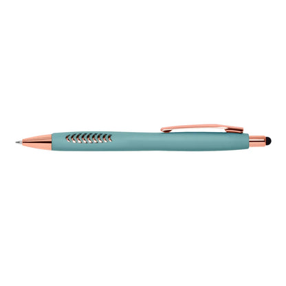Full Color Coastal Basilia Pen with Rose Gold Trim