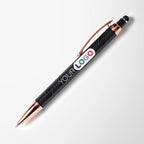 Full Color Deco Recycled Diamond Stylus Pen with Rose Gold Trim