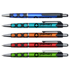 Metallic Gemma Pen with Dot Grip and Stylus Top