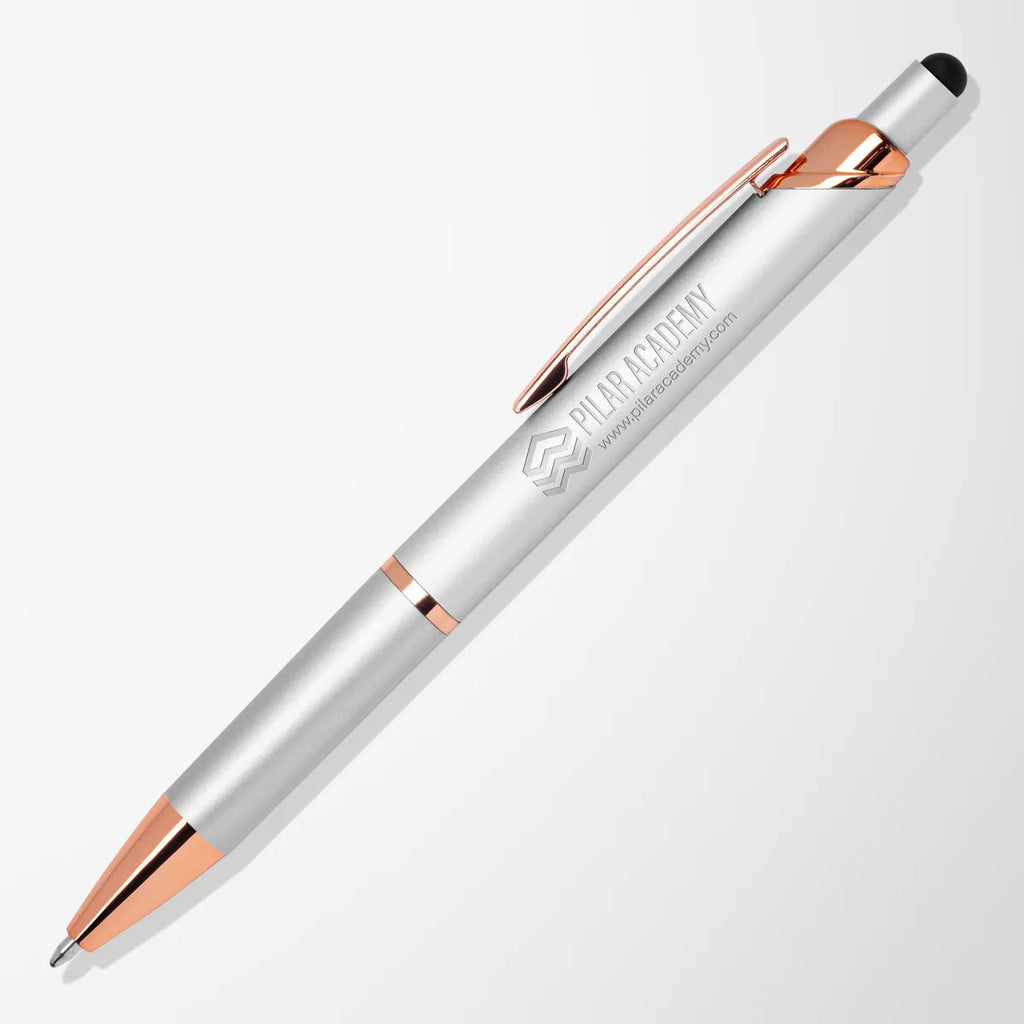 Engraved Mineral Triangle Viera Pen with Rose Gold Trim