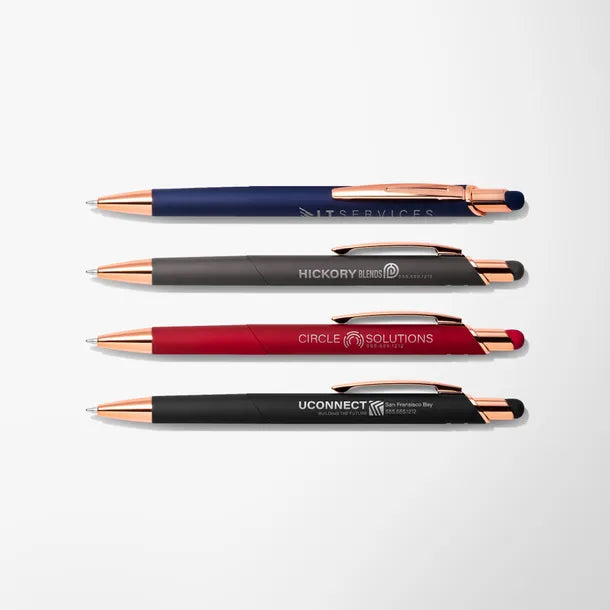 Engraved Square Daria Pen with Rose Gold Trim