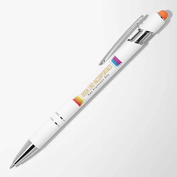 Full Color White Alpha Soft Touch Stylus Pen