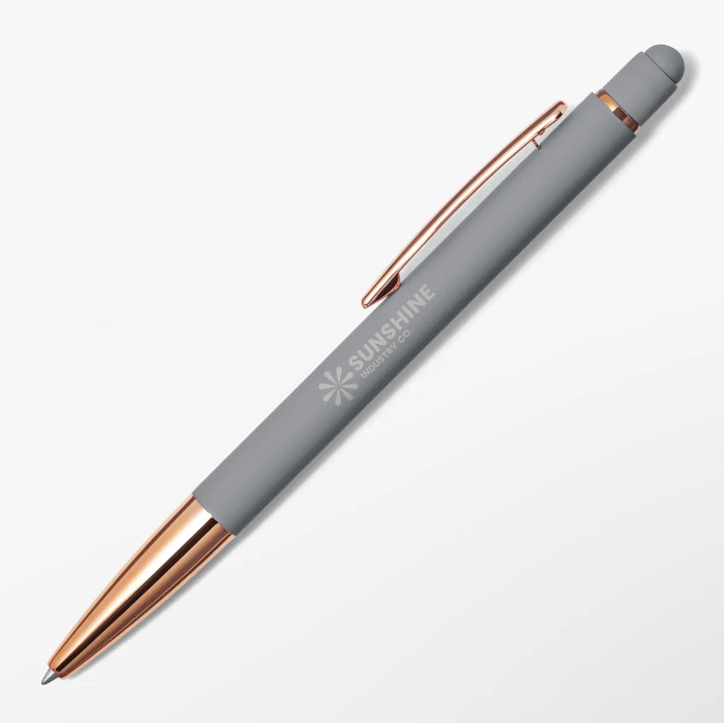 Engraved Aria Gel Pen with Rose Gold Trim