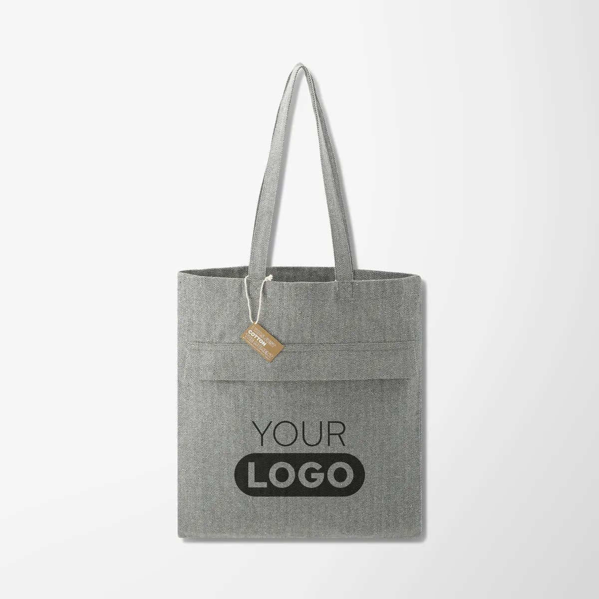 Recycled Cotton Tote with Zippered Pocket