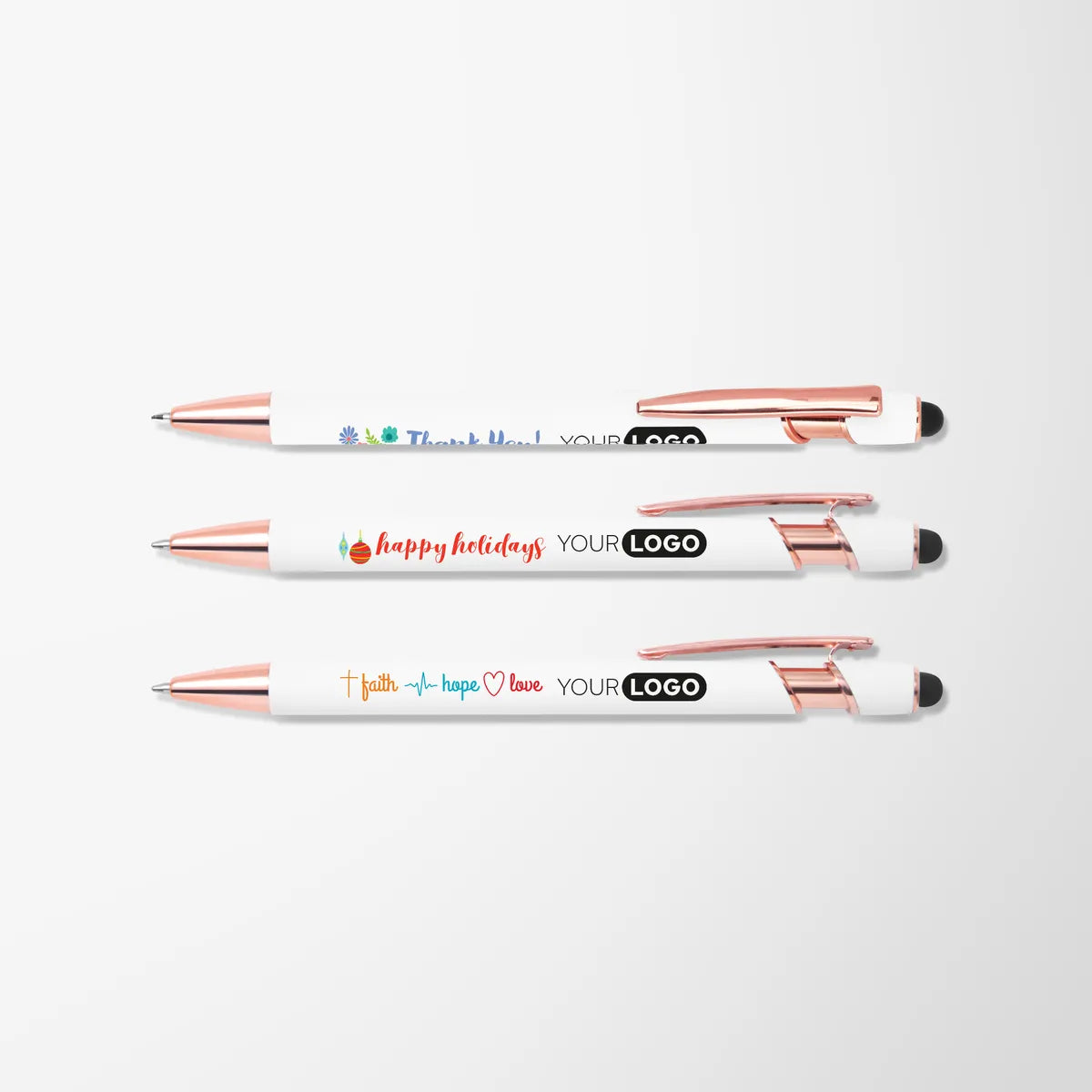 Full Color Alpha Pen with Rose Gold Trim & Designs