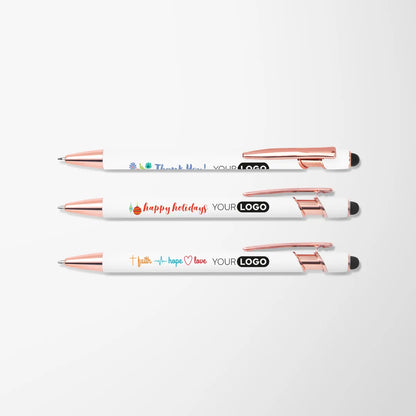 Full Color Alpha Pen with Rose Gold Trim & Designs