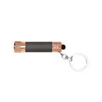 Soft Touch 3 LED Flashlight Keychain with Rose Gold Trim