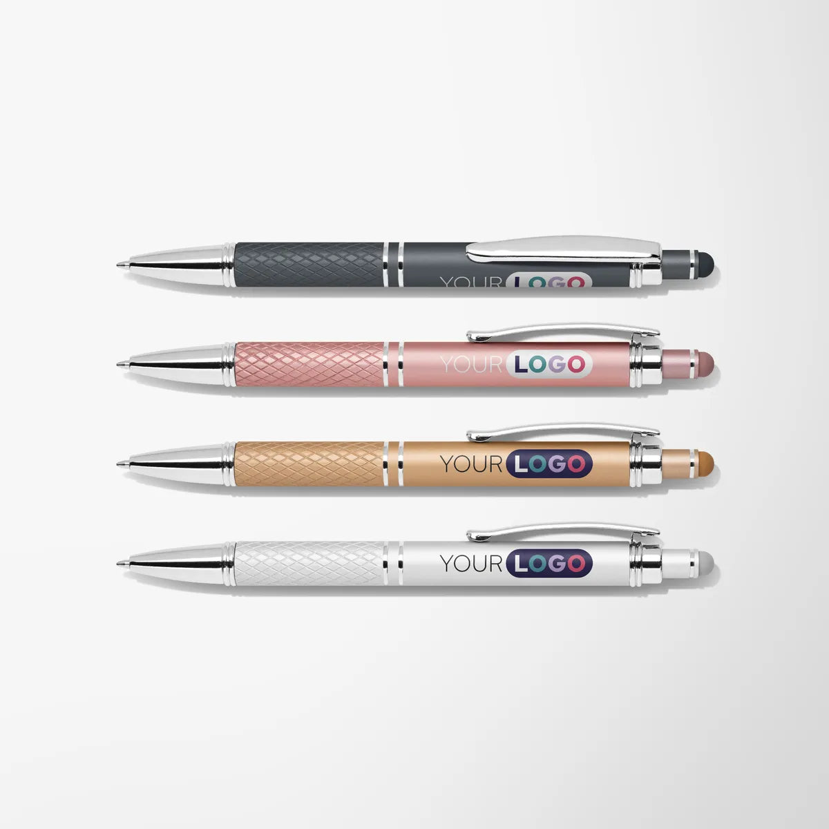 Full Color Mineral Soft Touch Diamond Stylus Pen