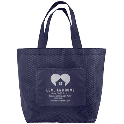 Wave-Patterned Budget Shopper Tote