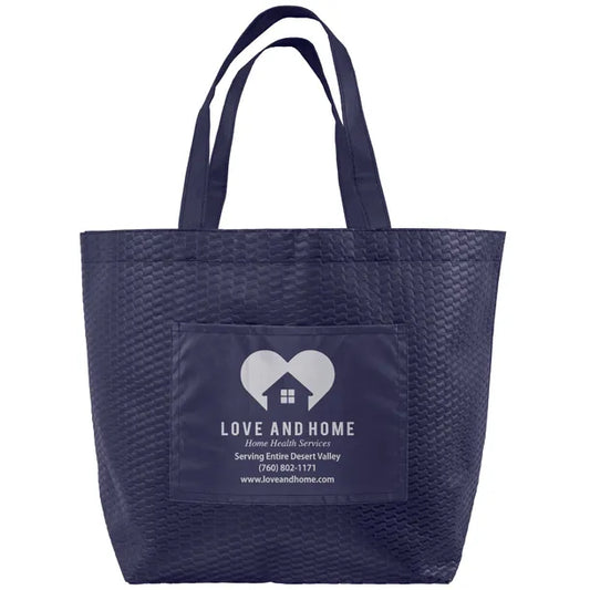Wave-Patterned Budget Shopper Tote