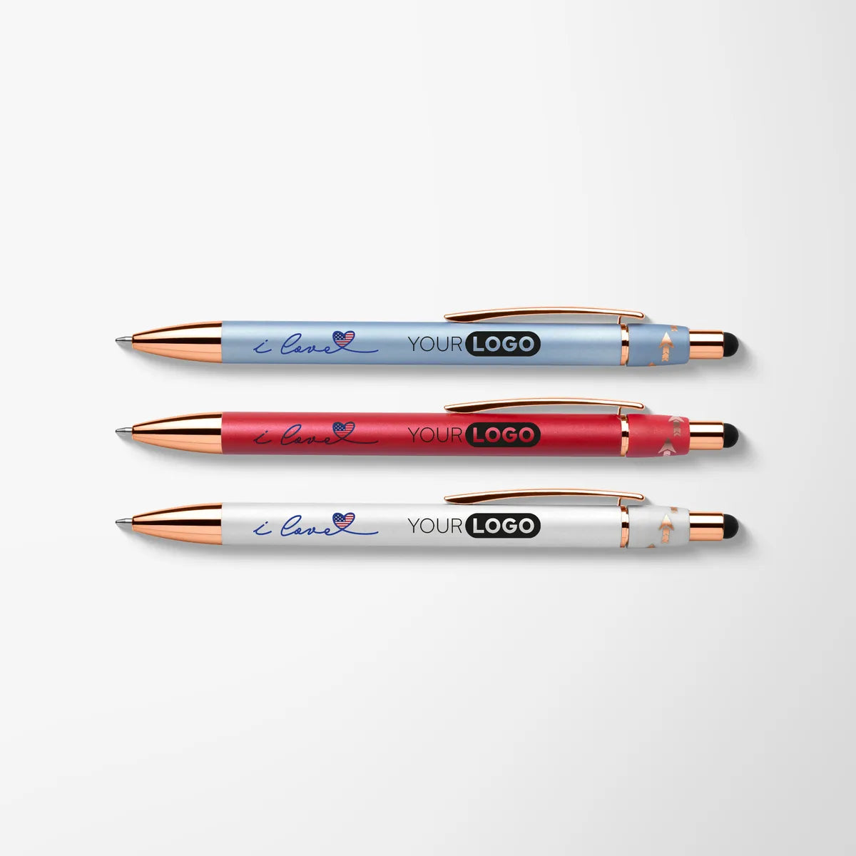 Full Color Patriotic Pearlized Gyro Fidget Stylus Pen