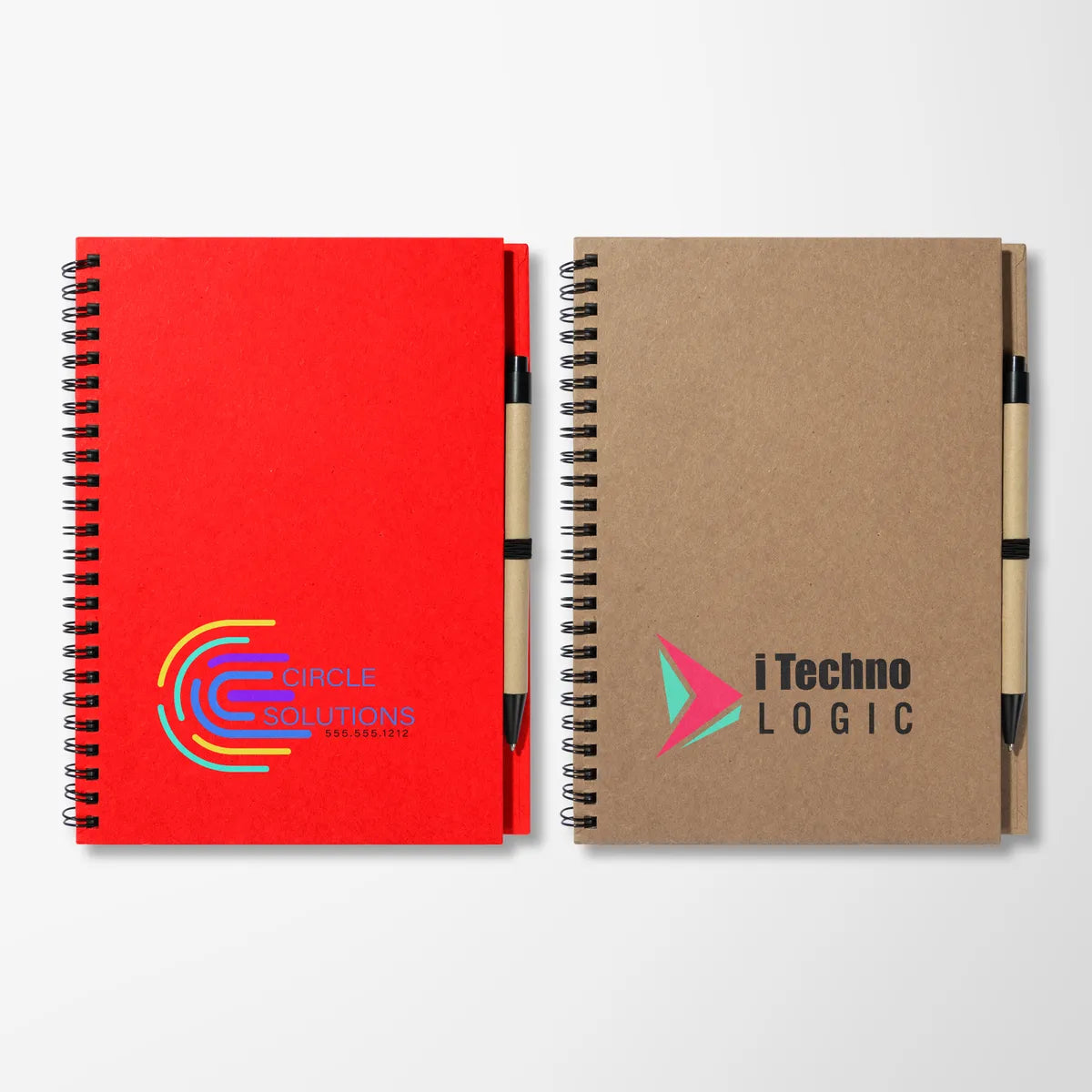 Eco 8.6 X 6.5 Kraft Spiral Notebook and Pen
