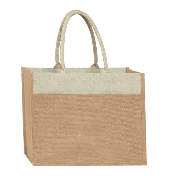Jute Tote Bag with Front Pocket