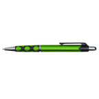 Metallic Gemma Pen with Dot Grip and Stylus Top