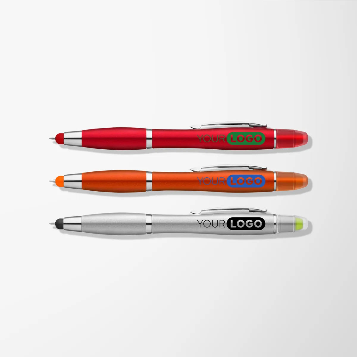 Curvaceous Metallic Stylus Pen/Highlighter