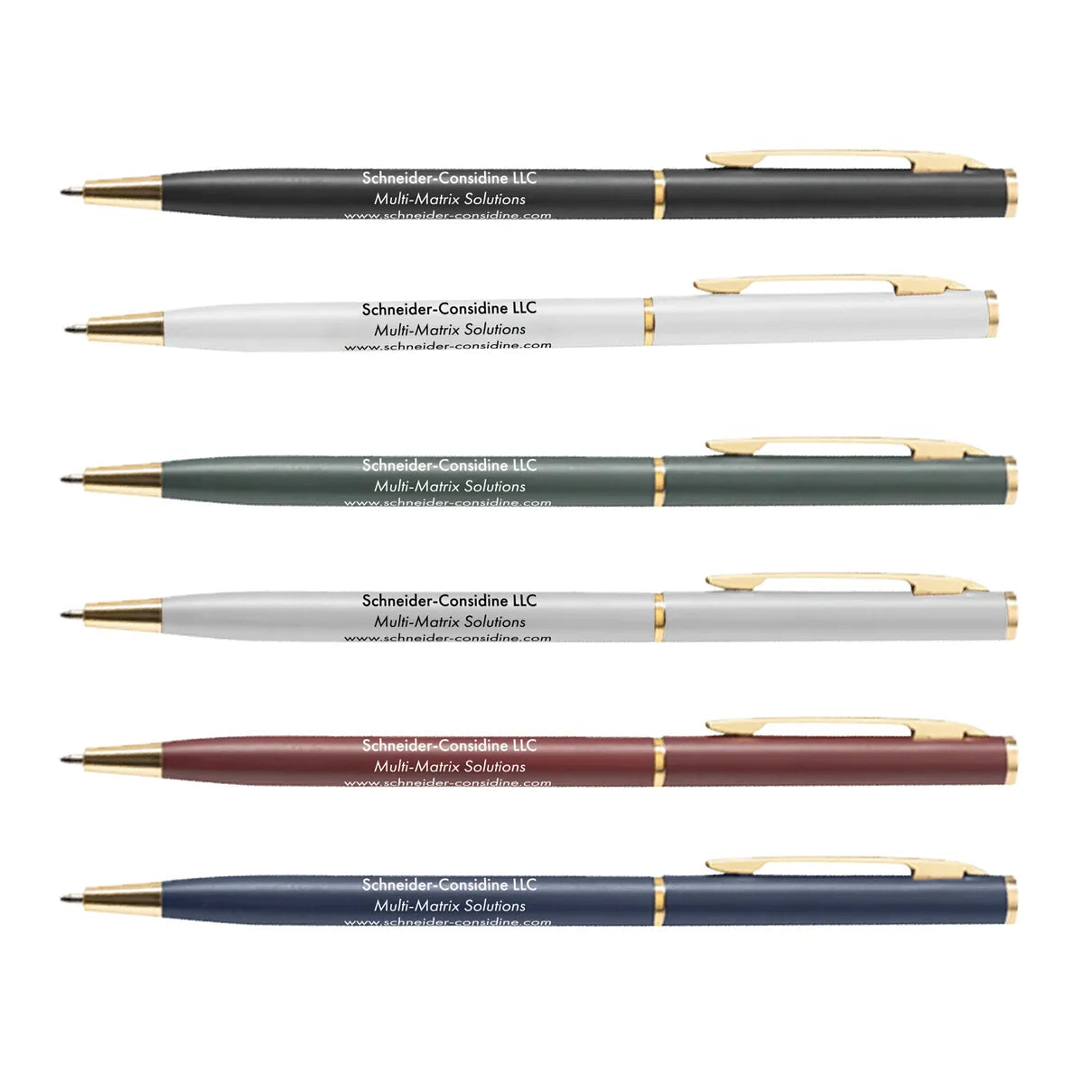 Logan Slim Pen with Gold Trim