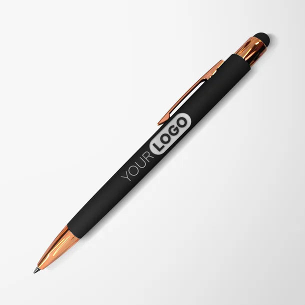 Engraved Soft Touch Joni Pen with Rose Gold Trim
