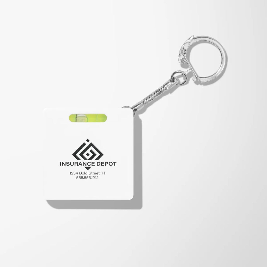 Square Level Tape Measure Key Tag