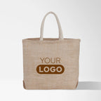 Riley Herringbone Jute Tote Bag