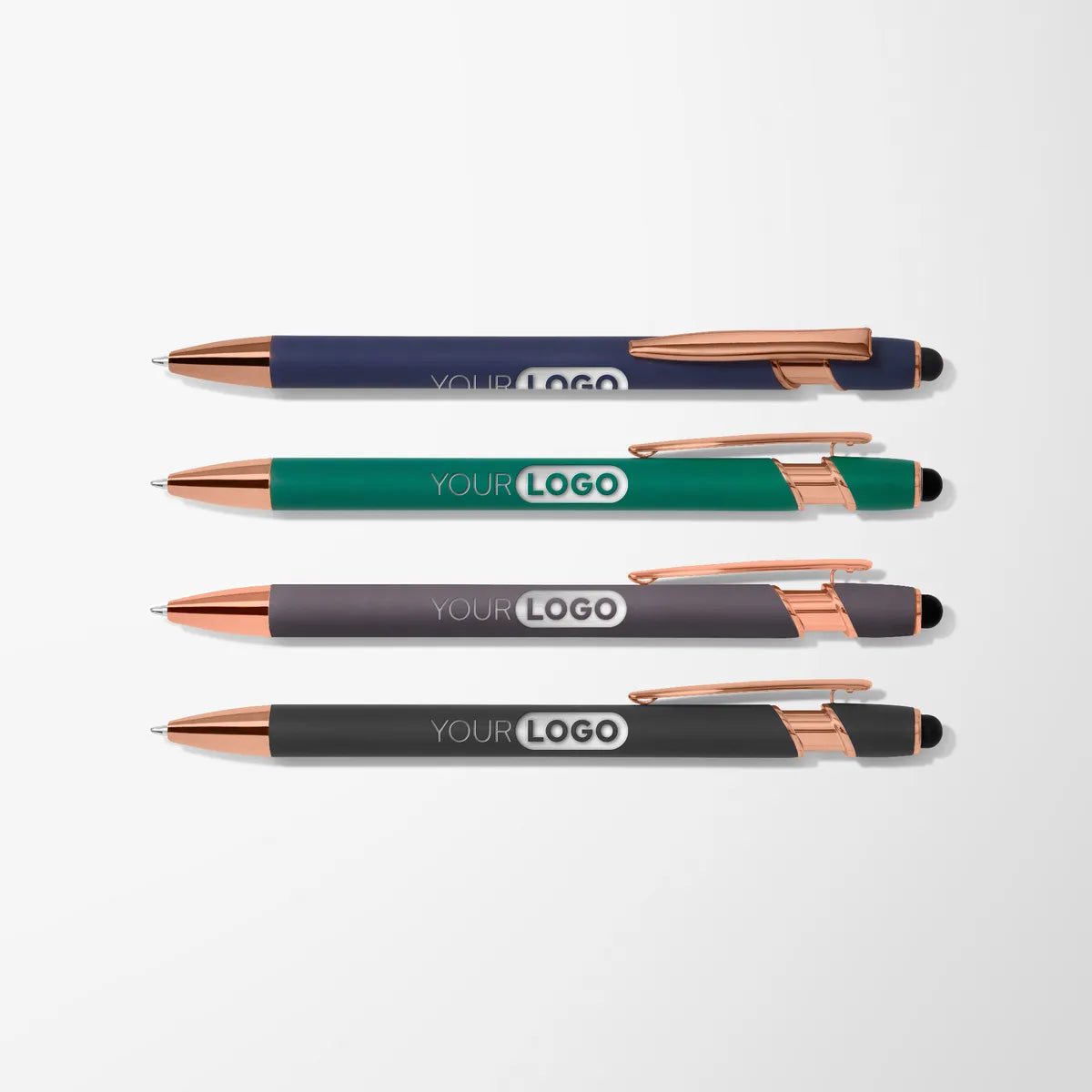 Engraved Alpha Stylus Pen with Rose Gold Trim