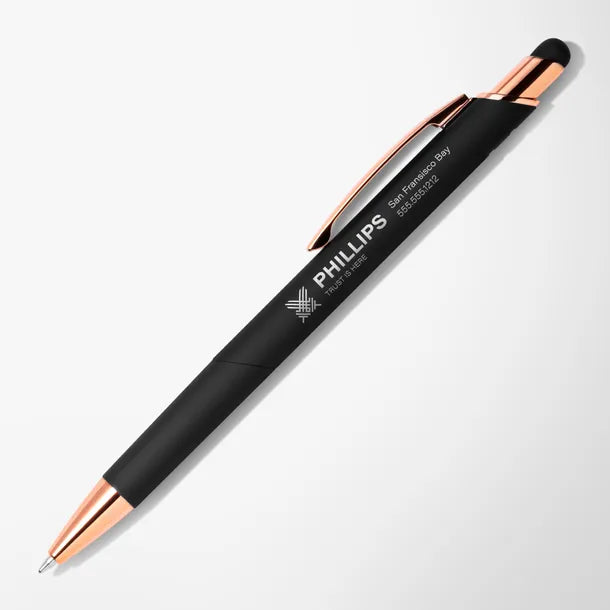 Engraved Square Daria Pen with Rose Gold Trim