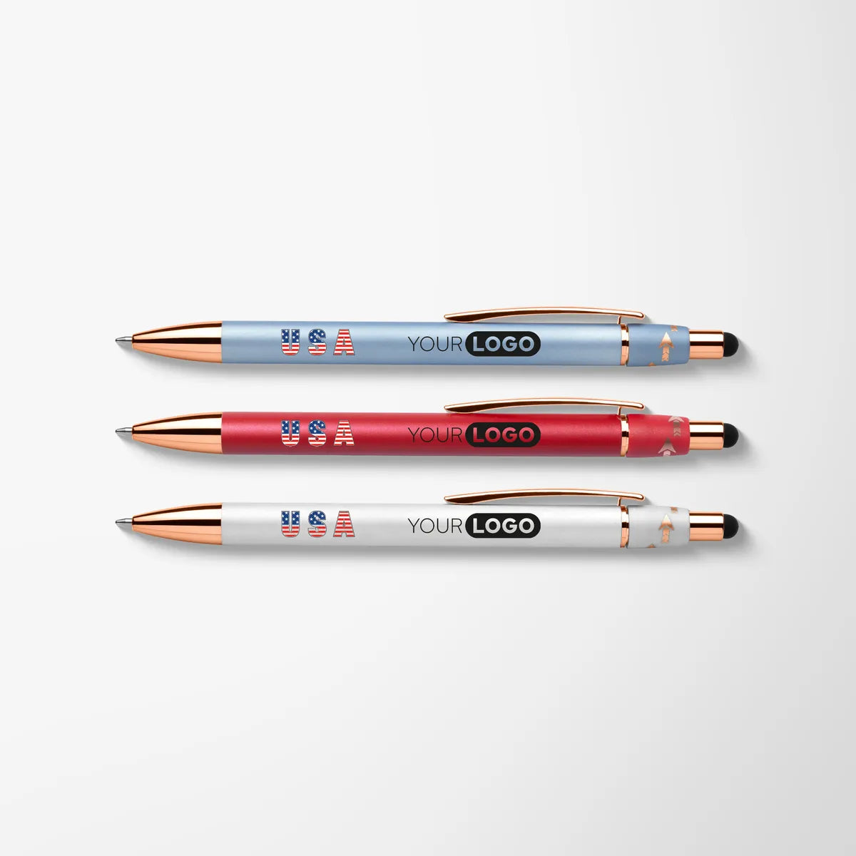 Full Color Patriotic Pearlized Gyro Fidget Stylus Pen